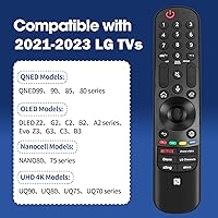 Vista 2 de Voice Magic - Control remoto de repuesto para LG compatible con LG 2023-2018 Smart Tvs Z3 G3 C3 B3 OLED QNED UHD 4k 8k Series Mr23GA/GN remoto