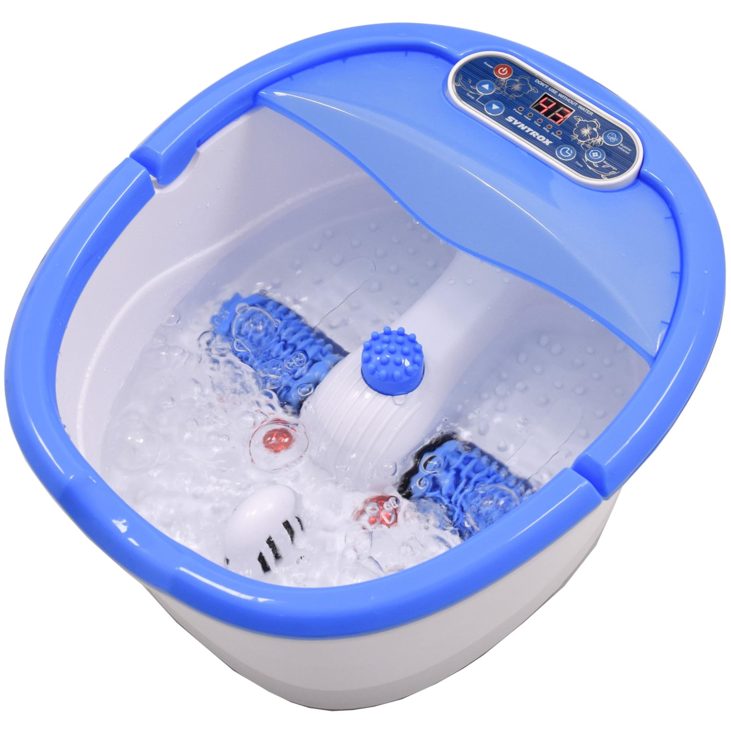 Syntrox Germany Fußsprudelbad mit Massage Sparkle | Fußmassagebad | Fußmassagegerät, 7 in 1, mit Rotlicht und Massagefunktion, 450 Watt, Entspannung für die Füße