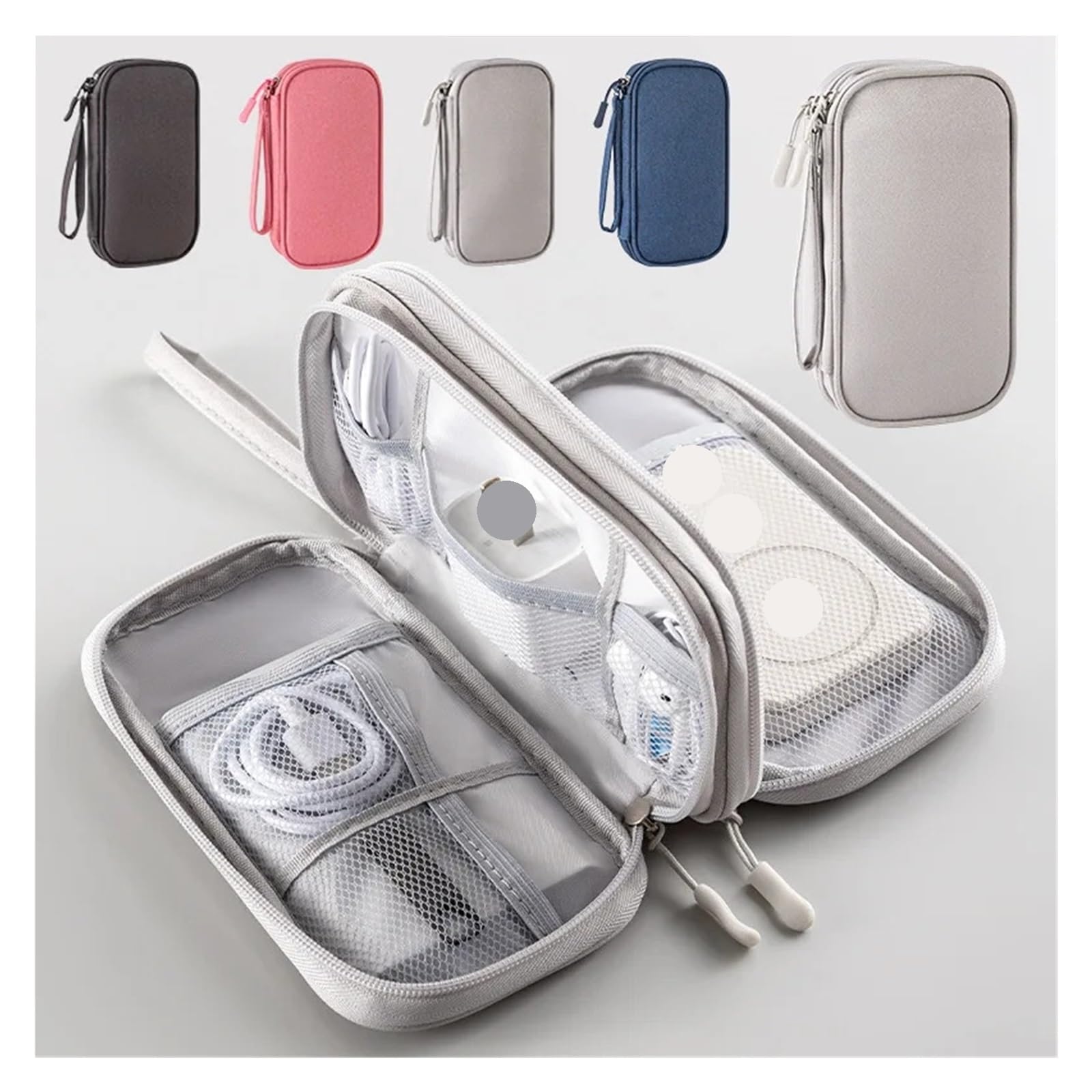 Bolsa organizadora de Cable 2pcs Doble Capa Viaje(Blue)