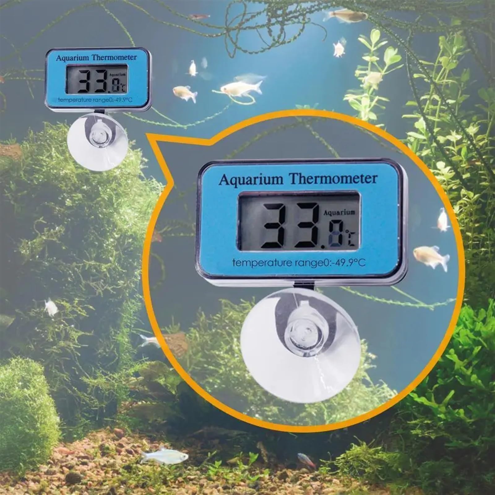 -50 do +70 ℃ cyfrowy termometr do akwarium LCD miernik temperatury wody ssącej