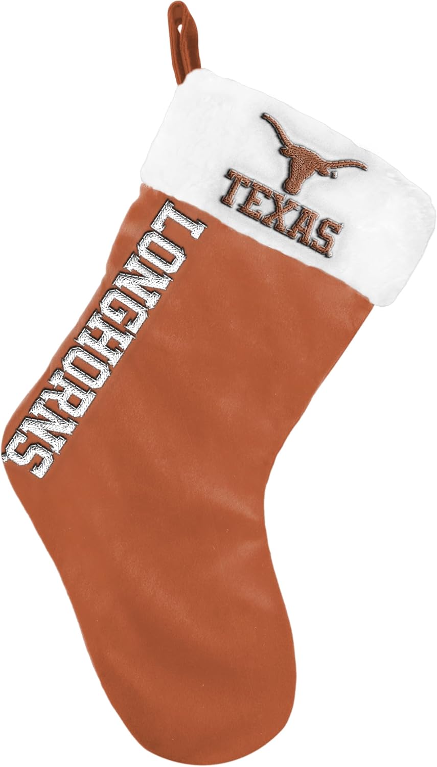 FOCO NCAA Official Primary Logo Wordmark Christmas Holiday Stocking Decoration Ornament (Texas Longhorns)