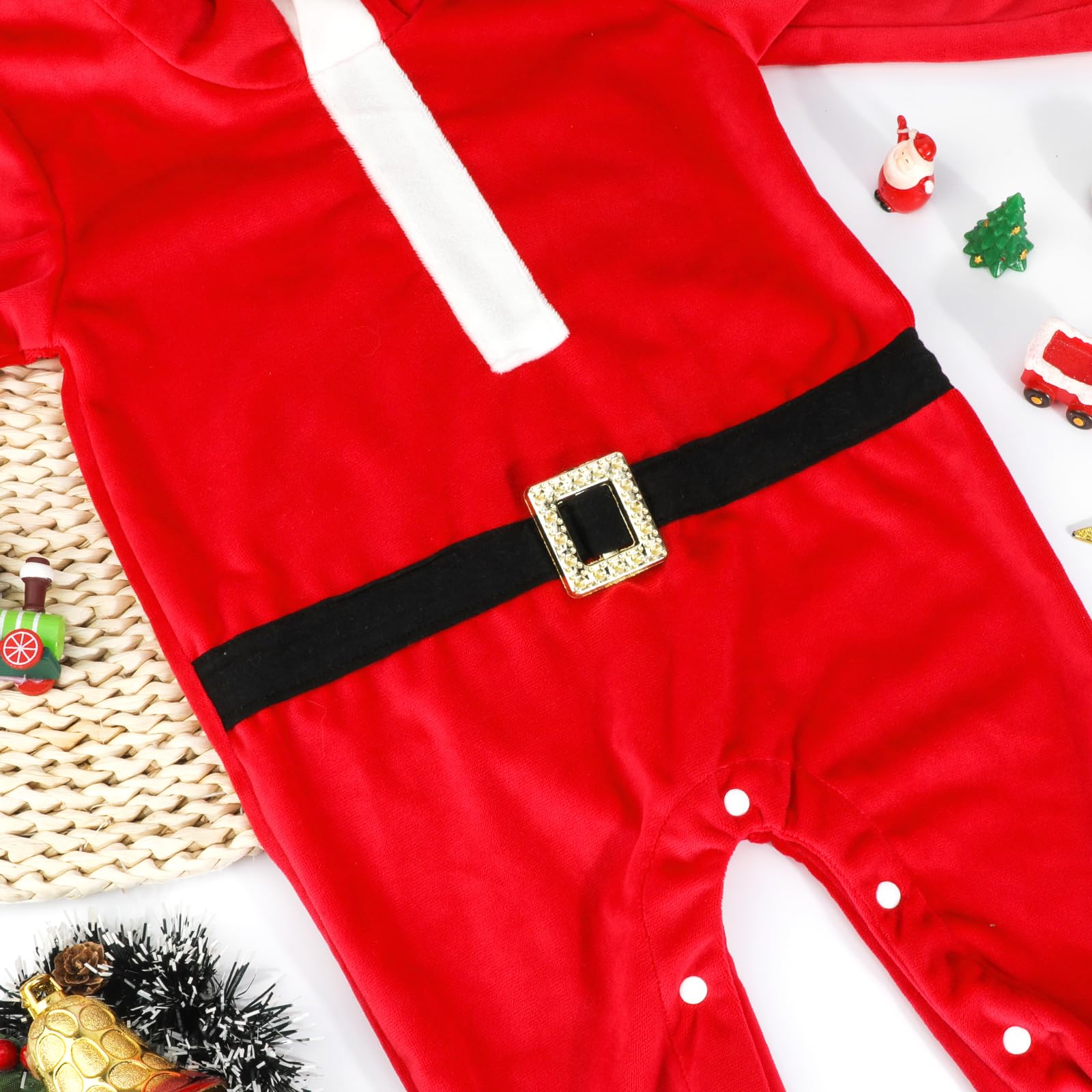 Hifot Pagliaccetto Neonato per Natale, Bambino Ragazze Ragazzi My First Christmas Costume Babbo Natale Bambino 0-18 Mesi Regalo Natale