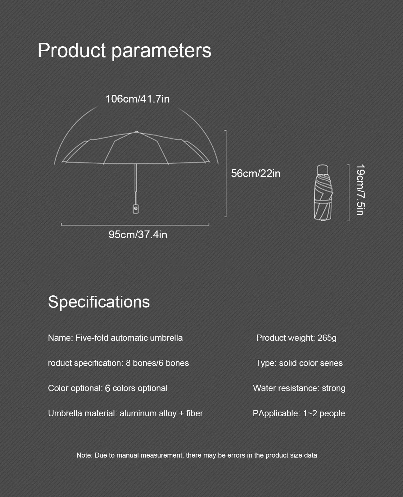 Paraguas de Viaje para Sol y Lluvia, 99% de protección UV, Paraguas de Viaje Compacto Reforzado con 8 Varillas de Fibra de Vidrio para Bolso, Mochila, Paraguas para Mujeres y Hombres