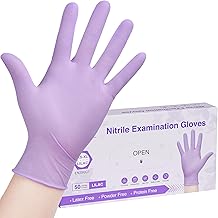 Disposable Nitrile Exam Gloves, 3-mil, Lilac Gloves Disposable Latex Free, Powder Free