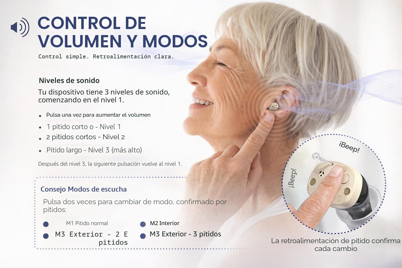 Audífonos recargables Echoedge: dispositivo de realce de voz, amplificador de audio personal con micrófono para mejor localización del sonido, asistencia para TV y conversación (2 piezas) (Negro)