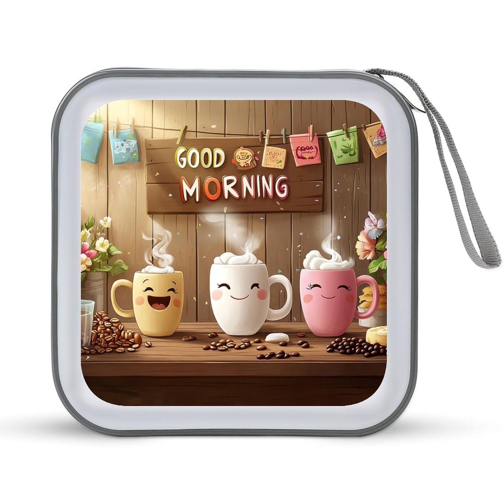 Coffee Cup Kitchen CD Case Plastic DVD Case Holder Wallet Disc Storage Organizer for Car Travel