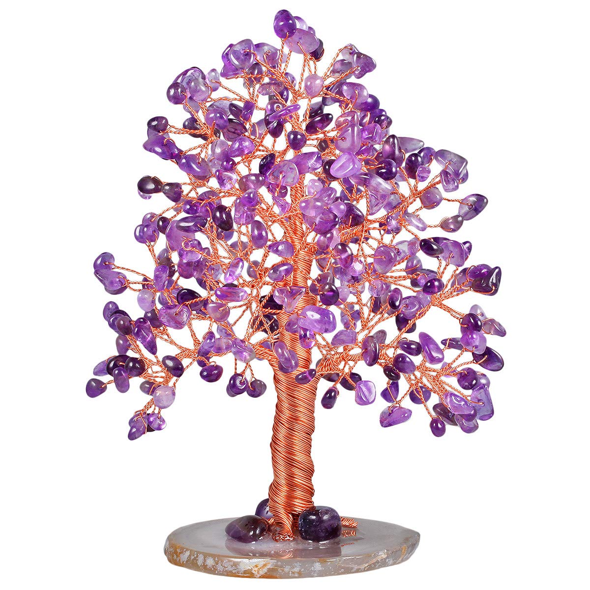 Arbre de cristal géode agate arbre à argent violet mookaitedecor chance et richesse