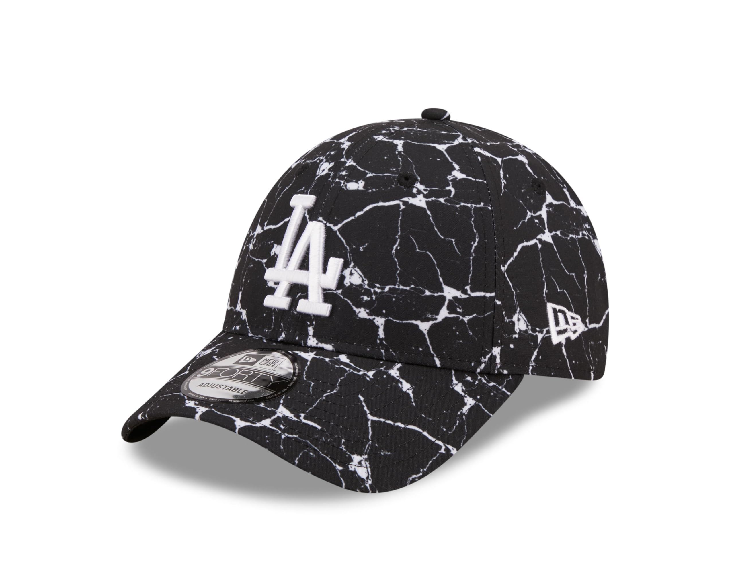New Era LA Baseball Cap Los Angeles hat MLB Curved Visor Adjustable Dodgers Marble Black