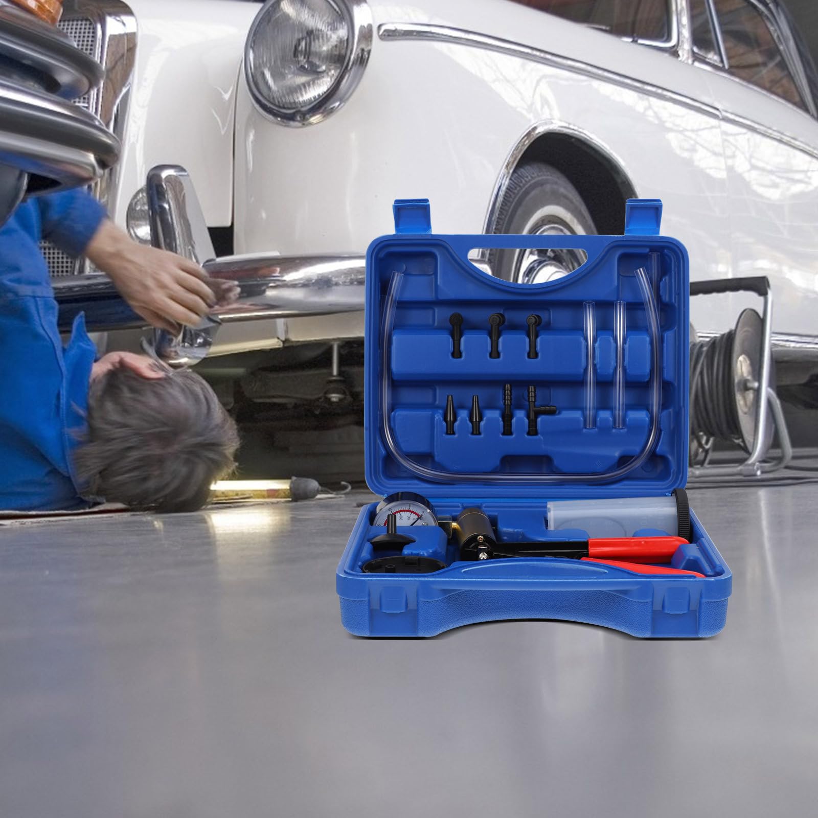 TOYANDONA Bomba de Vacío Manual para Purga de Frenos de Coche, Portátil