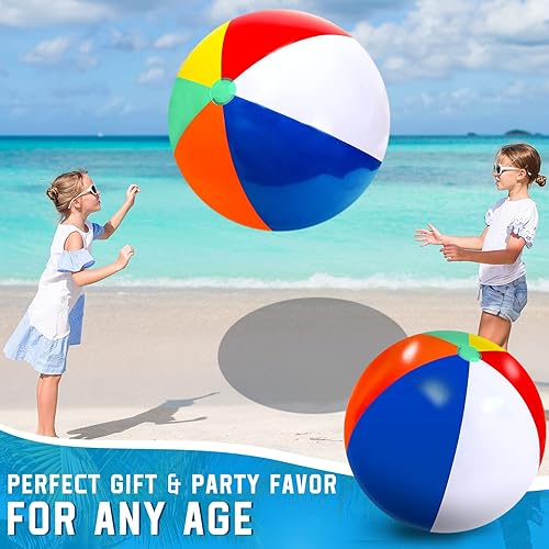 Miniatura 5 de Pelotas de playa de arco iris gigantes de 27 pulgadas inflables grandes para piscina, juguetes inflables de piscina para juegos de agua de verano