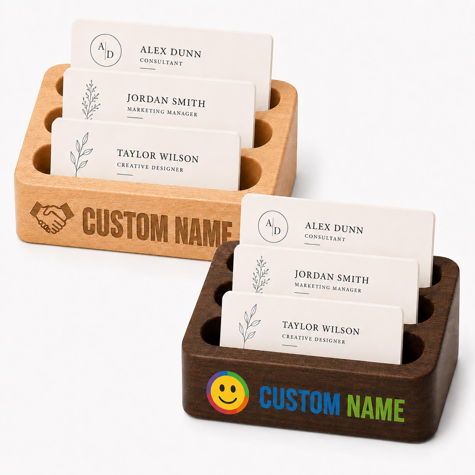 Custom Business Cards Holder for Desk, Business Card Display for Men Women