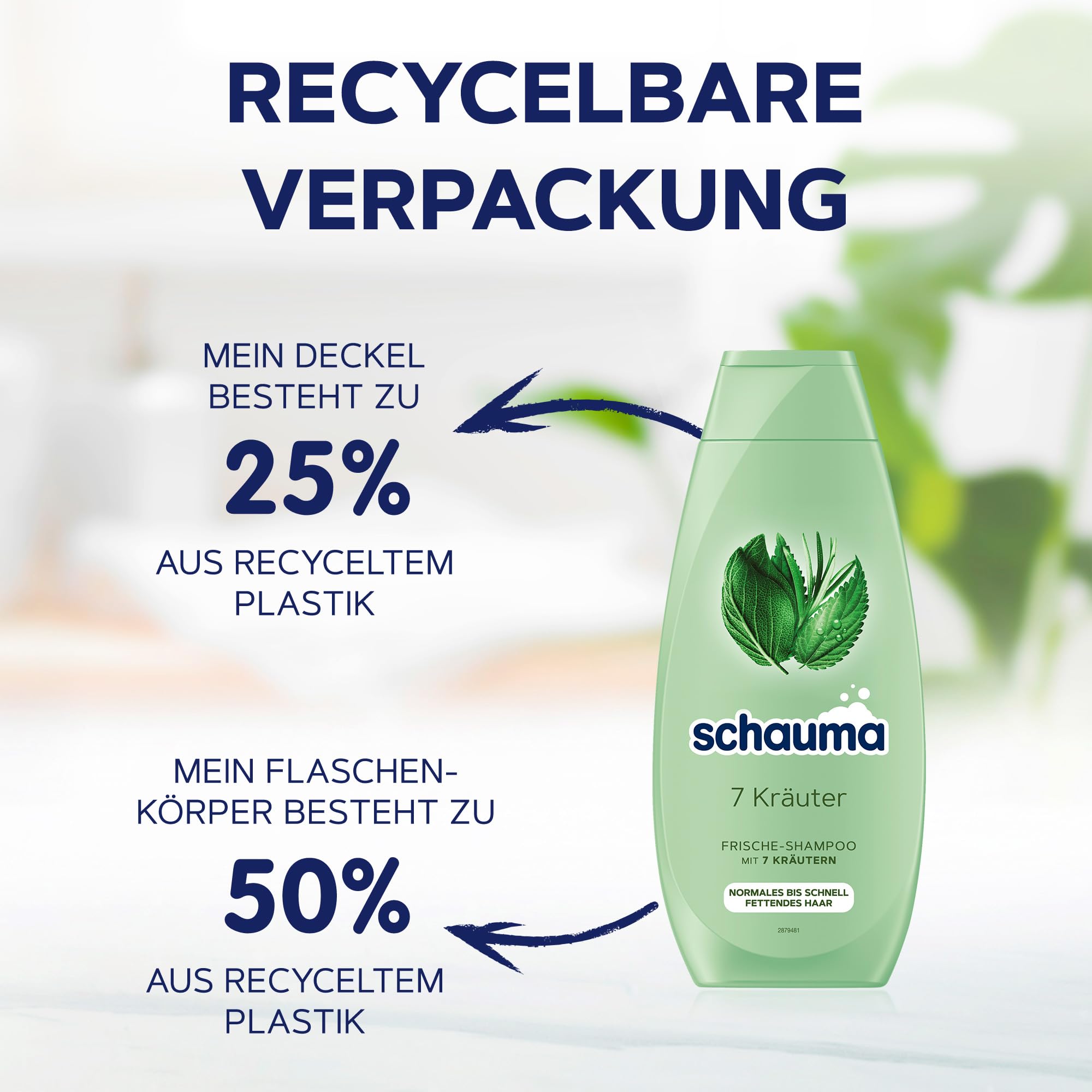 Schauma Schwarzkopf Shampoo 7 ziół (5 x 400 ml), szampon do włosów nadaje strukturze włosów lekką świeżość, świeży szampon do włosów normalnych i szybko przetłuszczających się
