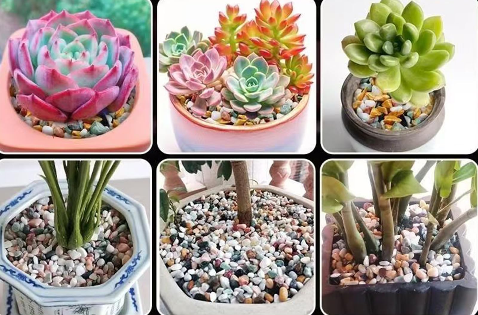 ,E,5000g,Polierte, Getrommelte Natursteine ​​(2 Kg / 5 Kg) – Bunte Kieselsteine ​​Für Gartendekoration, Aquarien, Vasenfüllungen, DIY-Projekte, Kunstharz-Kunst & Tischdekoration