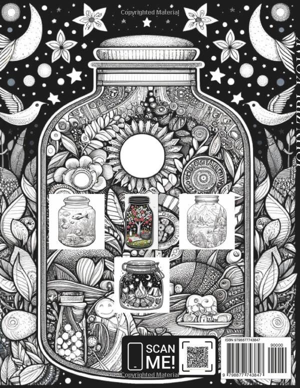 LIFE INSIDE A JAR. COLORING BOOK FOR ADULTS.: Secret Garden Serenity: A Mindful Coloring Journey for Stress Relief and Relaxation - Image 2