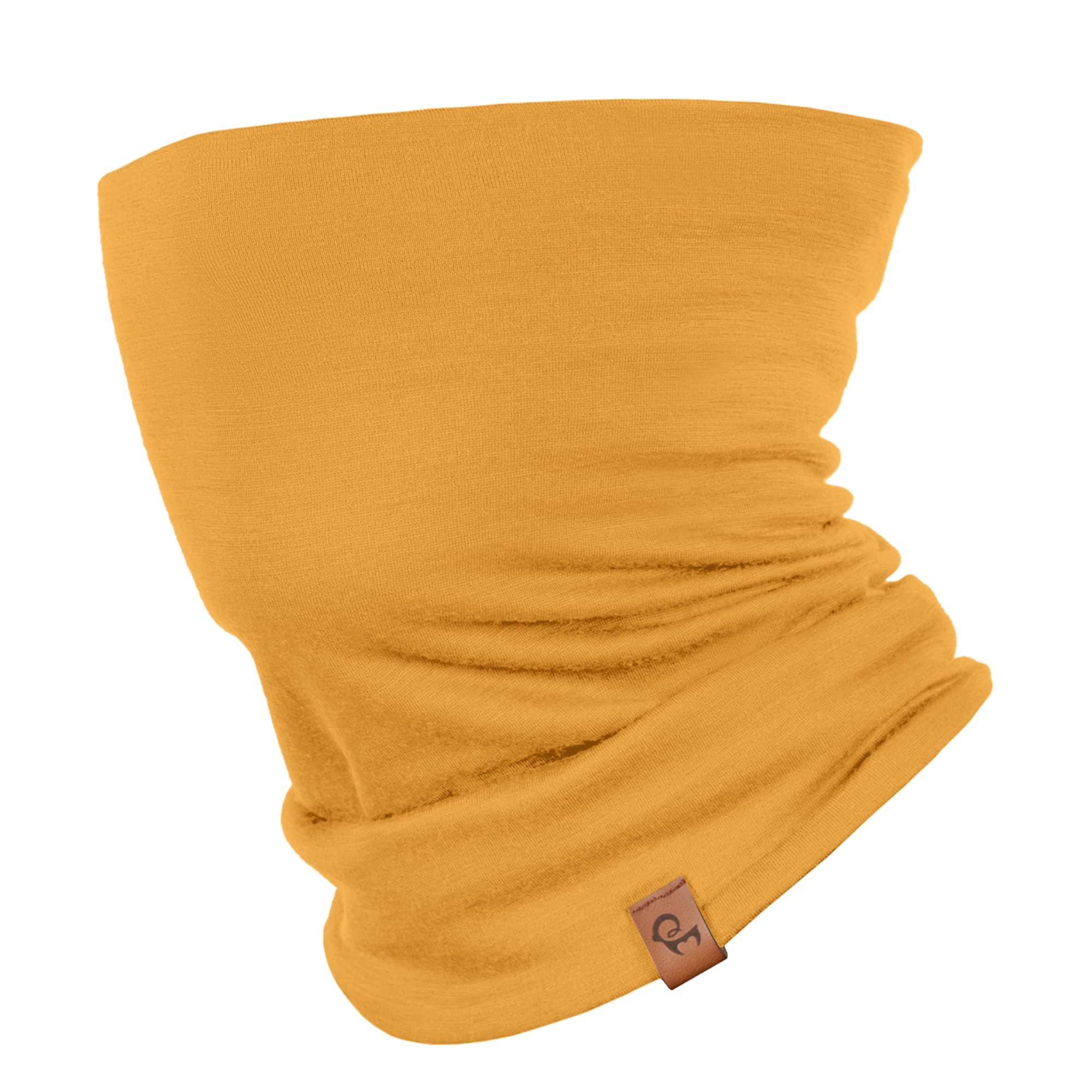menique Neck Gaiter - 100% Merino Wool Ski Snoods for Men & Women, Thermal Neck Warmer, Windproof Neck Scarf, Neckwear Tube, Face Covering Mask for Motorbike Skiing Running Cycling (Power Mango)