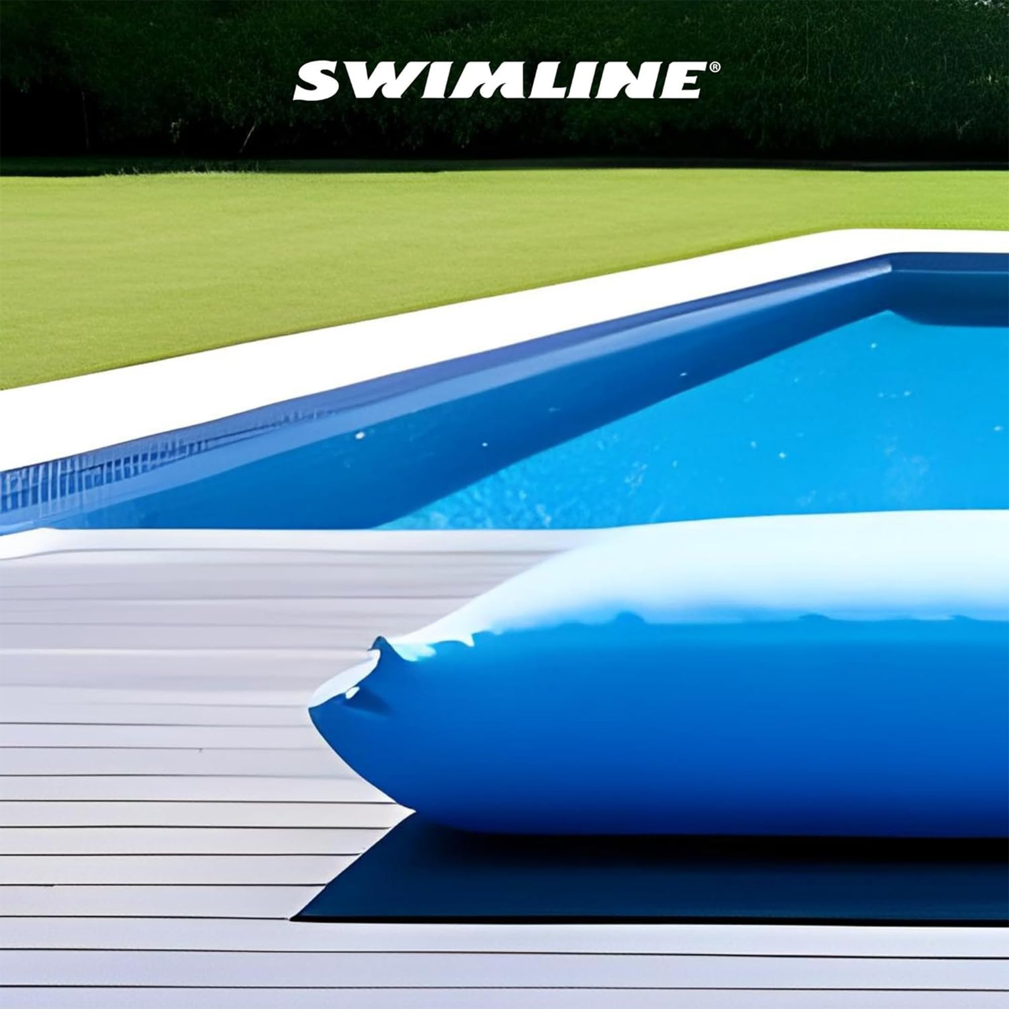 Swimline HYDROTOOLS - Almohada de Aire para albercas sobre el Suelo, Cubierta de Invierno, cojín de 4 x 8 pies, Kit de Cierre de Piscina, Resistente al frío, Accesorios de Almohadas Gruesas para