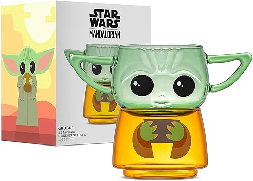 JoyJolt Star Wars™ - Gafas apilables Grogu™ de la colección de personajes apilables