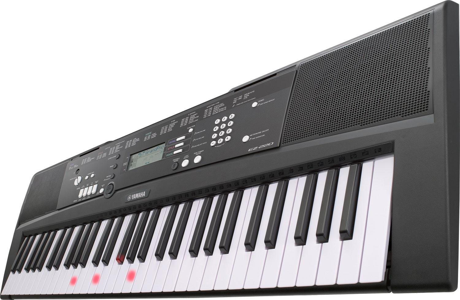 Yamaha EZ-220 - Set con tastiera con tasti che si illuminano con cavalletto per tastiera e cuffie incluse