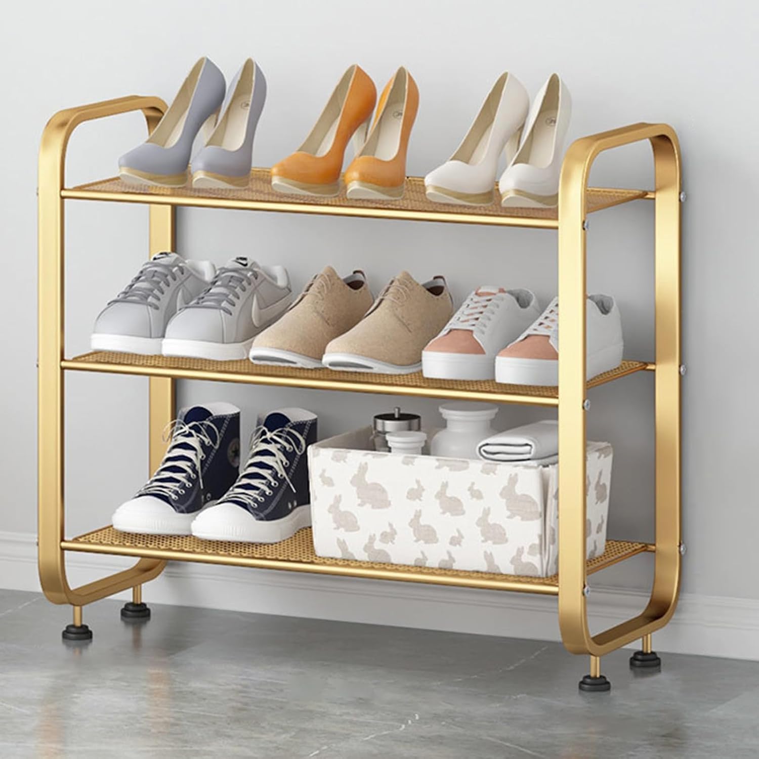 Organizador de zapatos para entrada de armario, almacenamiento estrecho independiente para espacios pequeños, estante apilable para zapatos para sala de estar, dormitorio