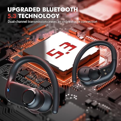 Miniatura 3 de Auriculares inalámbricos Bluetooth de reproducción de 80 horas con estuche de carga inalámbrica y pantalla de alimentación dual Auriculares estéreo