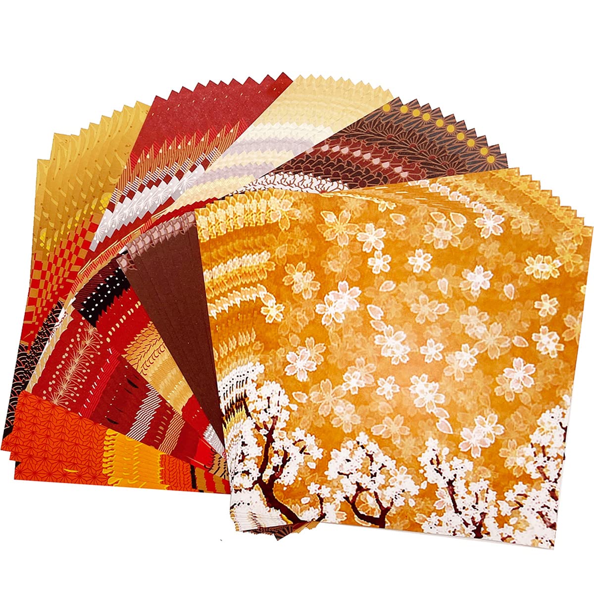 Papel para papiroflexia 50 hojas 15 x 15cm Papel japonés Cuadrado Papel Origami Doble Cara Paper Plegable con 10 Diferentes Diseños únicos para proyectos de arte y manualidades