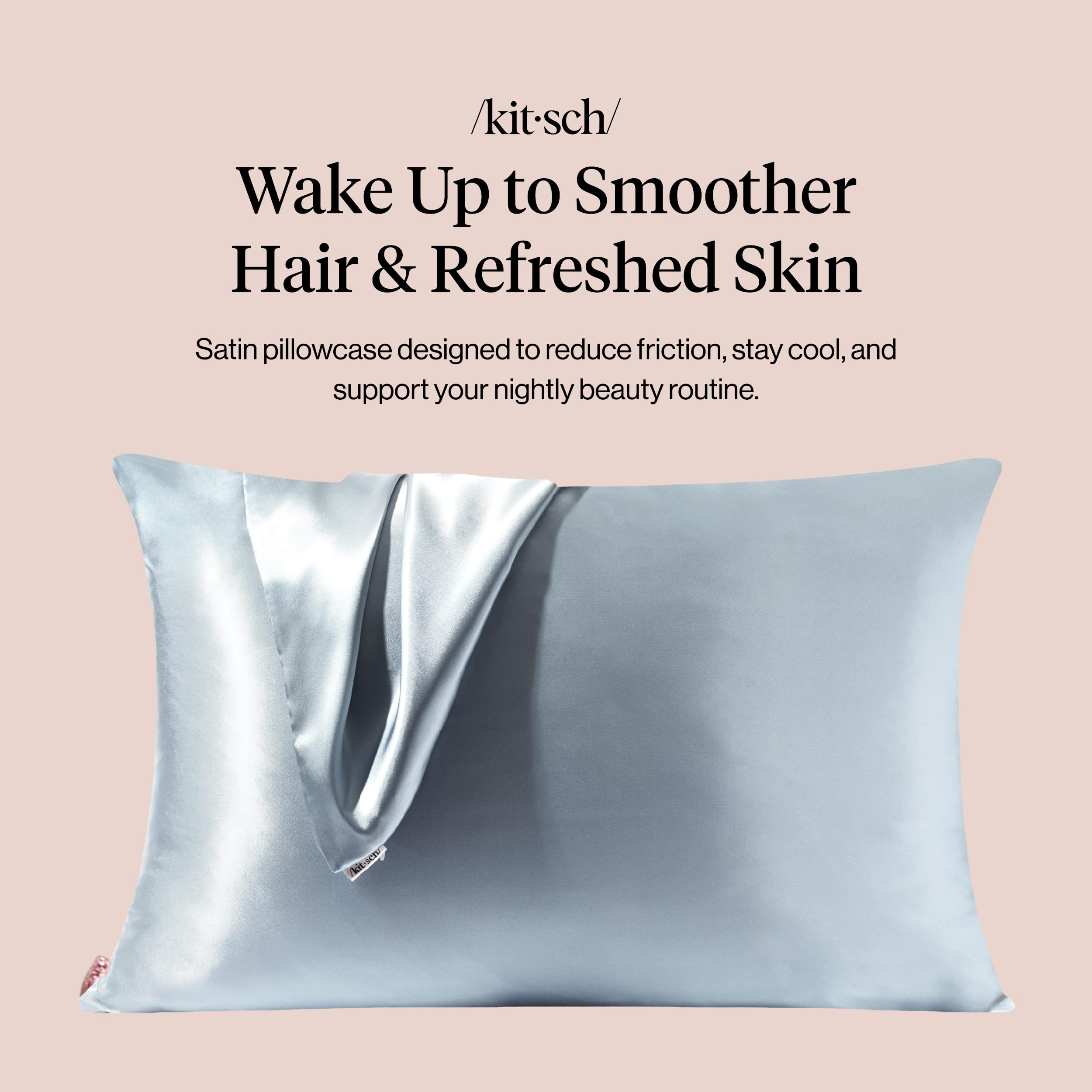 Amazon.com: Kitsch Satin Pillowcase with Zipper for Hair & Skin
