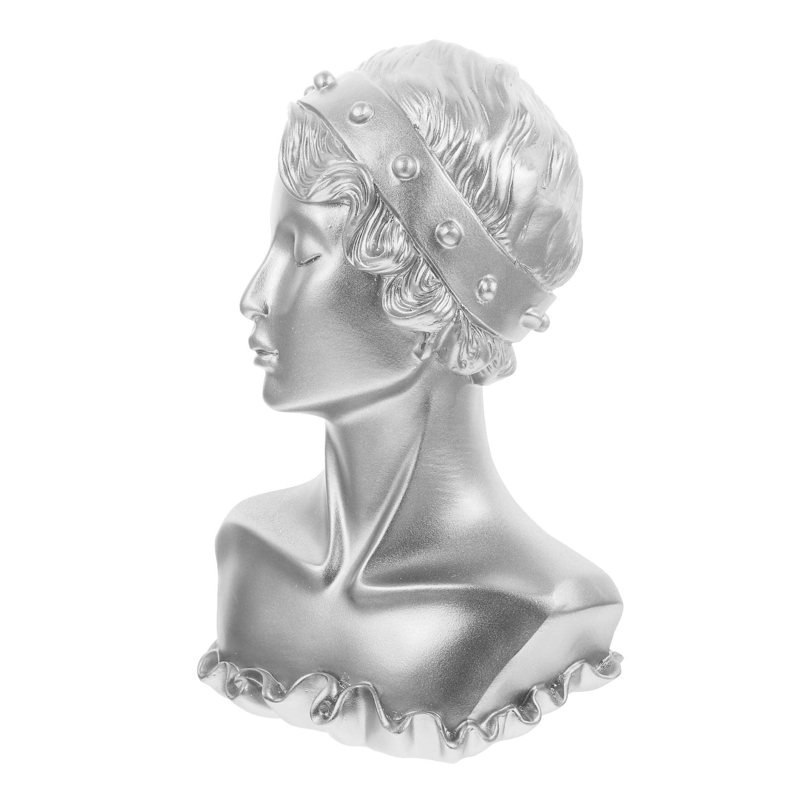 Présentoir à bijoux pour boucle d'oreille et collier, organisateur figurine résine argentée