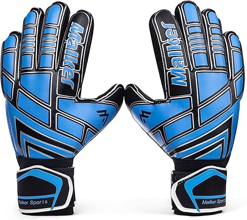 Guantes de portero de fútbol con protección de dedos y doble protección para la muñeca, guantes de portero de agarre fuerte para niños, jóvenes y