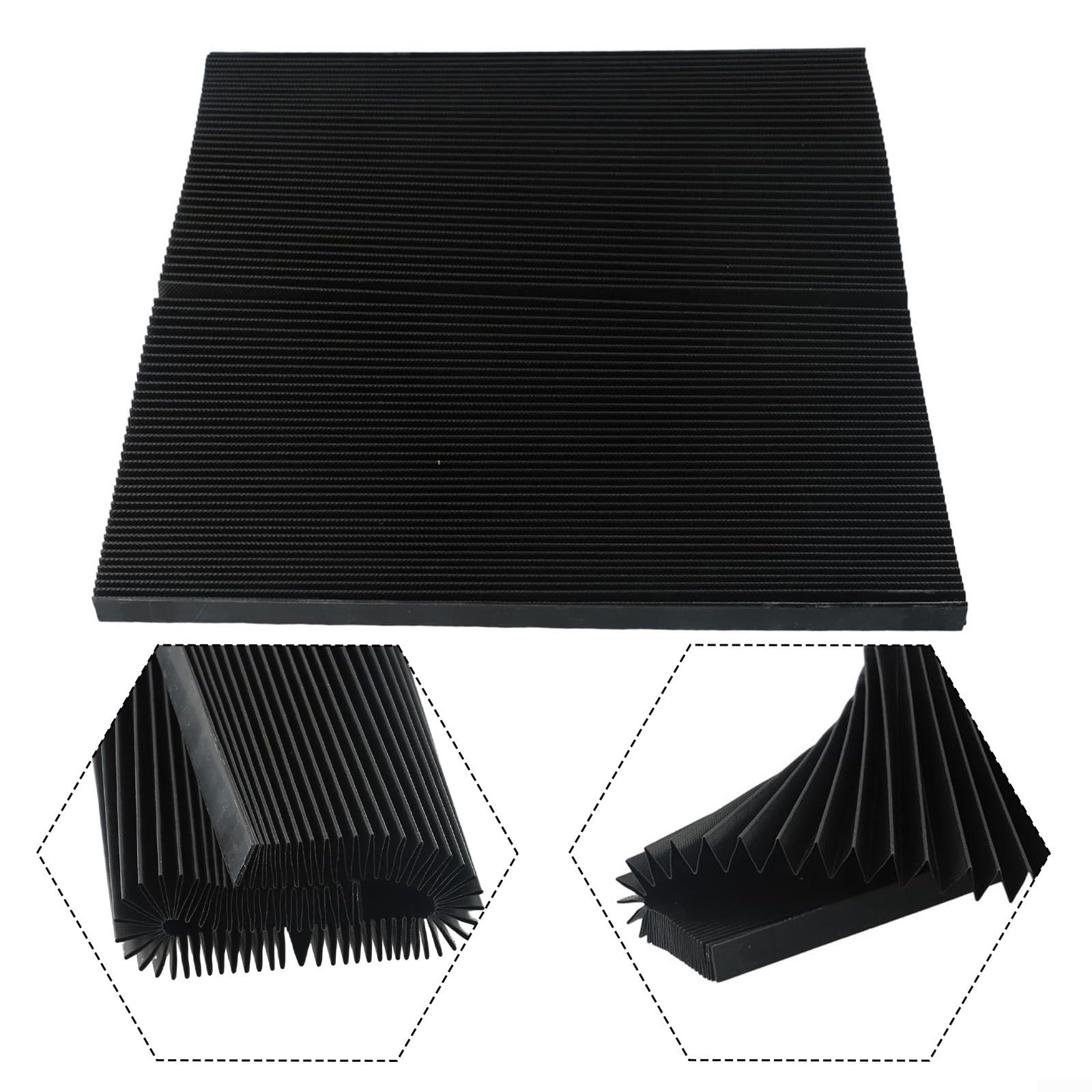 ZYWUOY Soufflet accordéon pour fraiseuse, protection étanche à la poussière, noir (245 mm)