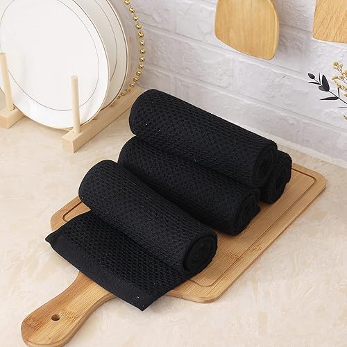 Miniatura 5 de Homaxy Toallas de cocina 100% algodón con tejido de gofre, 13 x 28 pulgadas, súper absorbentes y lavables a máquina, para secar platos, paquete de