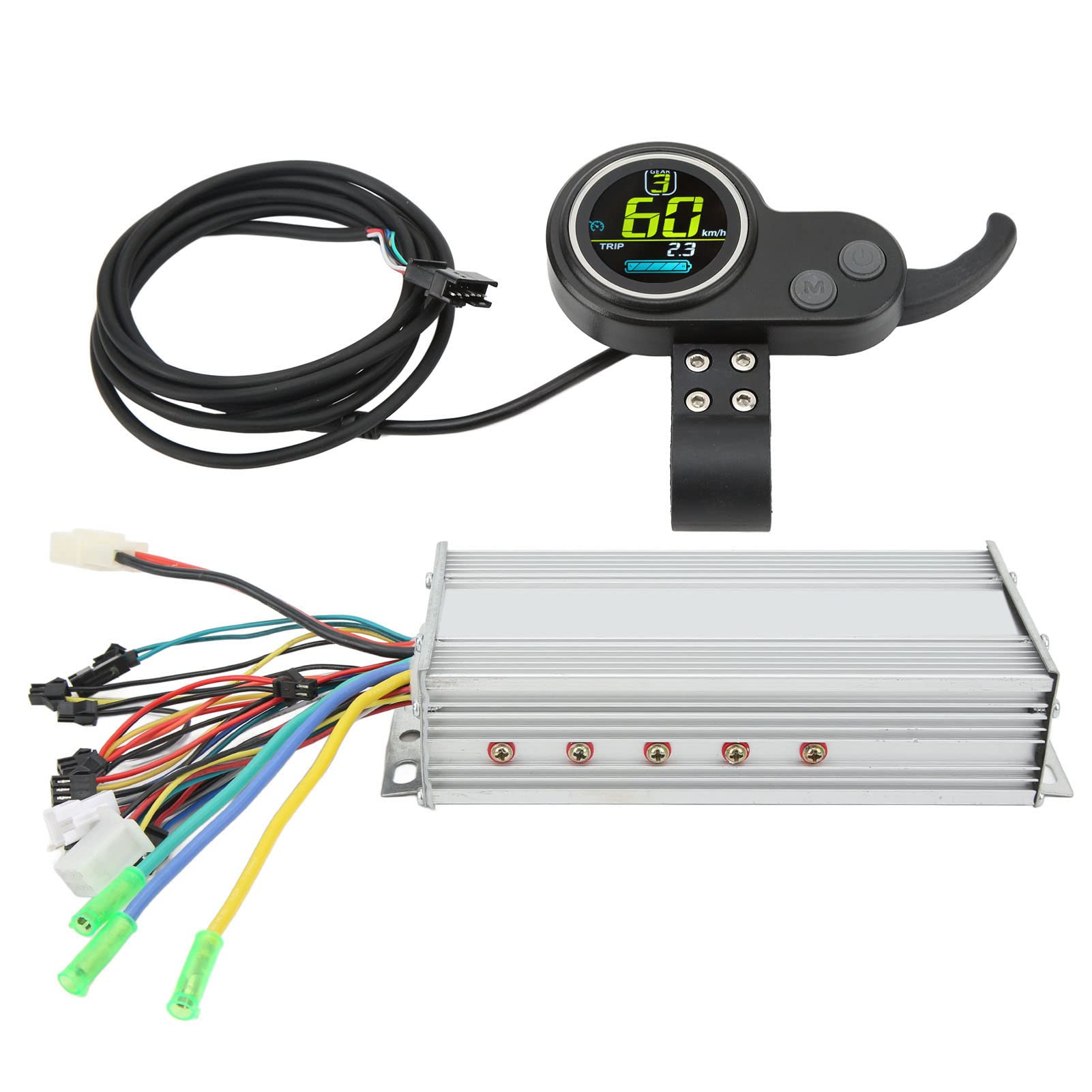Elektroroller-Teile, LCD-Anzeigefeld, geriffeltes Metall-Controllergehäuse, integrierter Daumengashebel, einfache Installation, breite Kompatibilität für die meisten