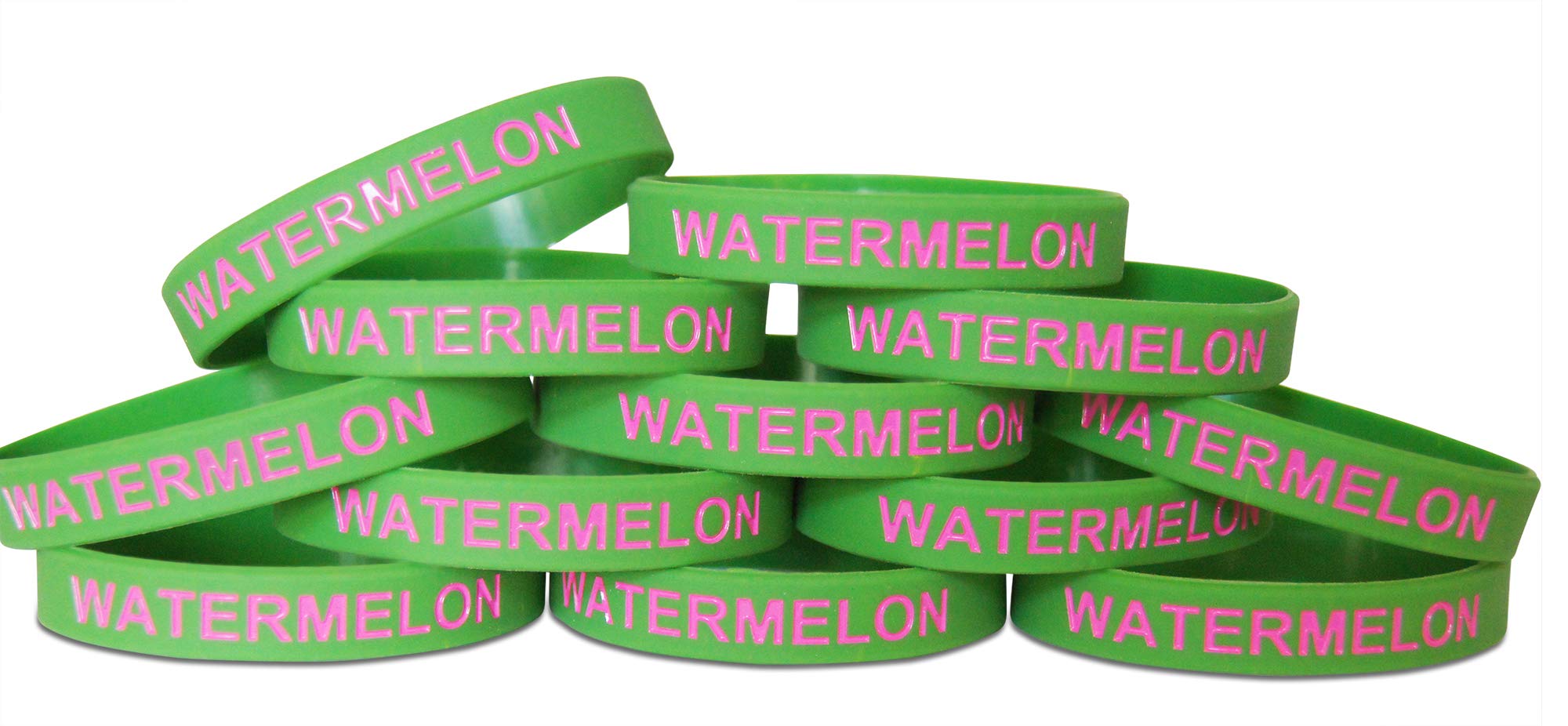 Novel Merk Watermelon Green Party Favor & School Carnival Prize Silicone Rubber Band Wristband Bracelet (12 pieces)