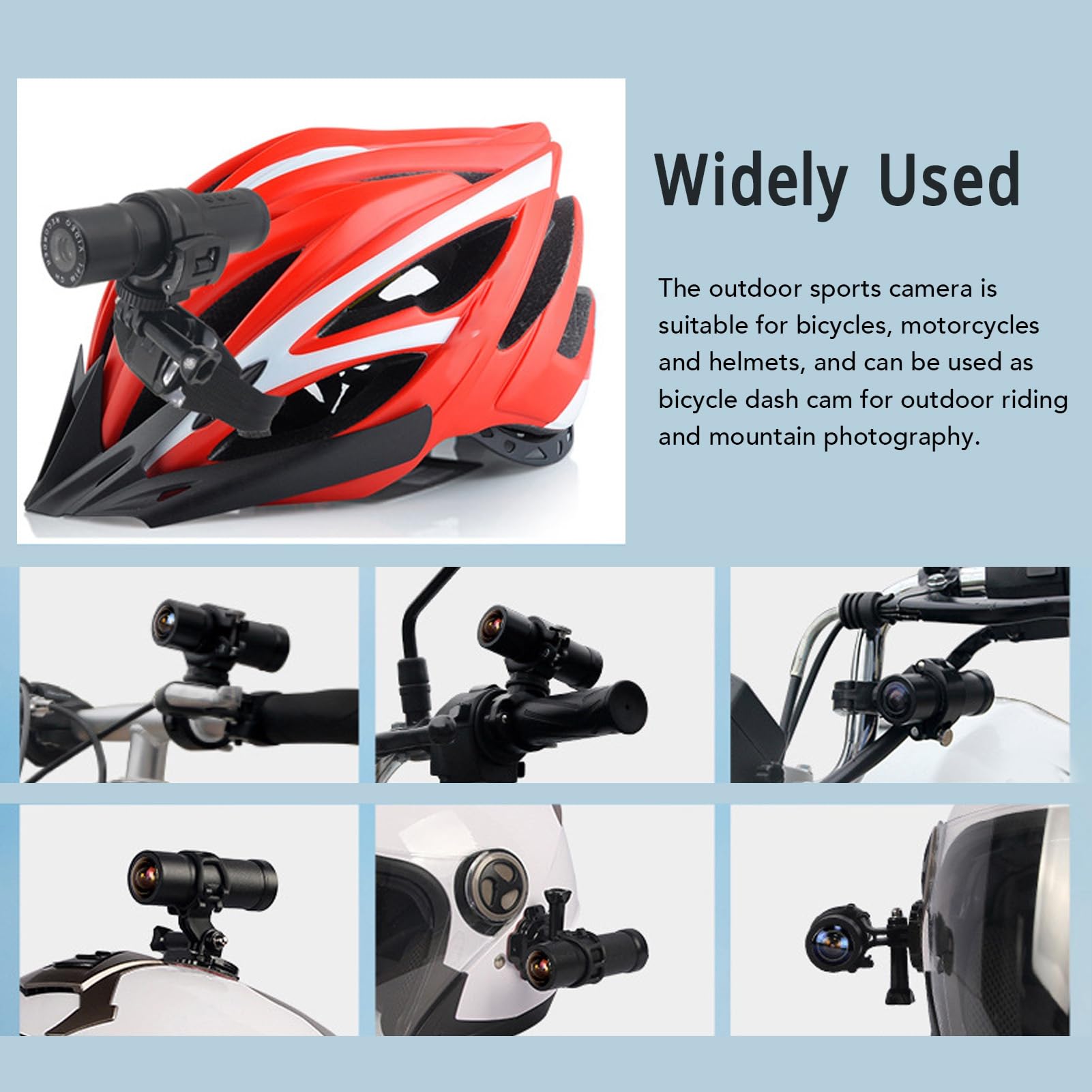 Dash Cam per Moto, Dash Cam per Moto 1080P Anteriore e Posteriore, Mini Telecamera Sportiva per Esterni Grandangolare da 120 Gradi per Motocicletta