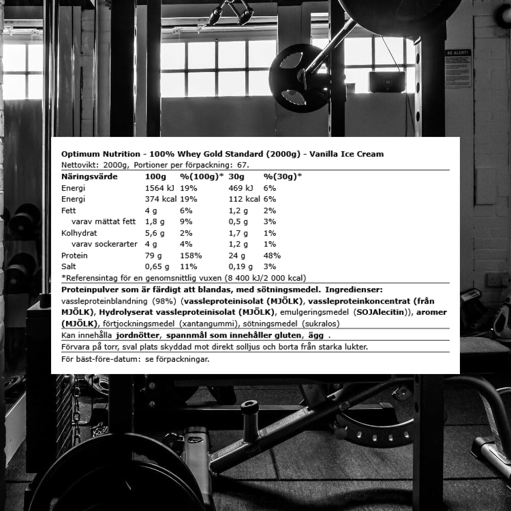Optimum Nutrition 100% Proteína De Suero De Leche Whey Gold Standard 2.02KG - Helado de Vainilla