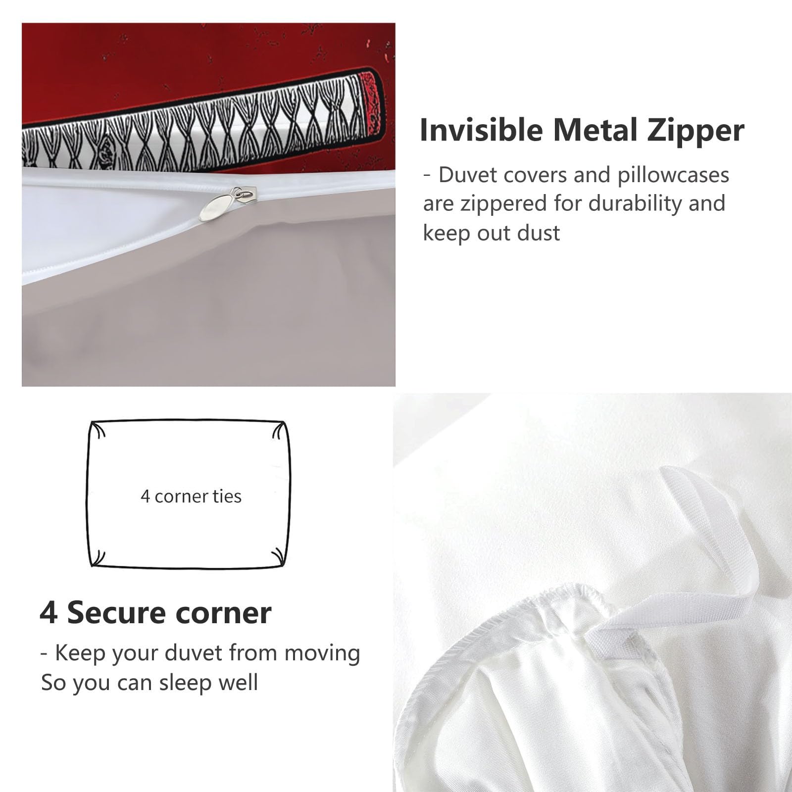 Juego de Fundas Nórdicas Suave 3 Piezas para Cama 105 - Cerezo japonés Patrón Funda Edredón Poliéster Algodón 200 x 200 cm + 2 Funda de Almohada 50x75, Patrón Moderna de Estampado, Gris pardo