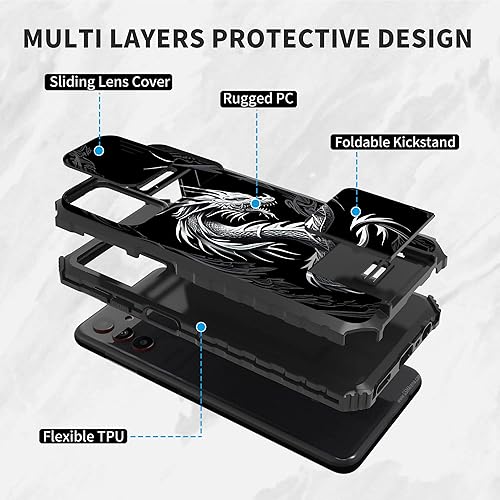 Miniatura 6 de RYUITHDJP for Samsung Galaxy A13 5G Case 6.5" Kickstand Dragon Black Design Phone Case for Samsung Galaxy A13 5g Case Camera Lens Protect Shockproof