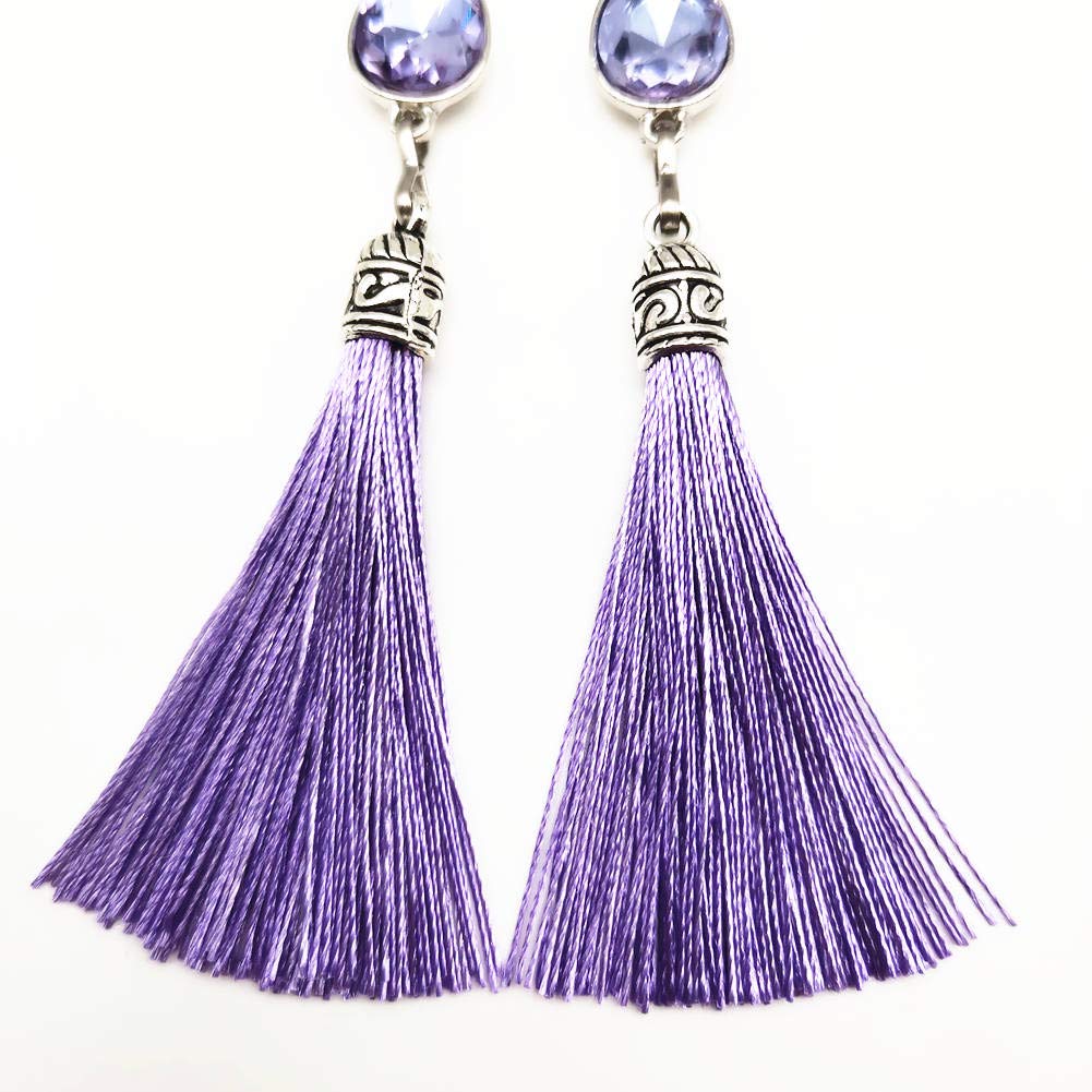 Tassel Nipple Jewelry Noose Non Piercing Teardrop Nipple Rings Body Jewelry Hair Ties Accessories: purple