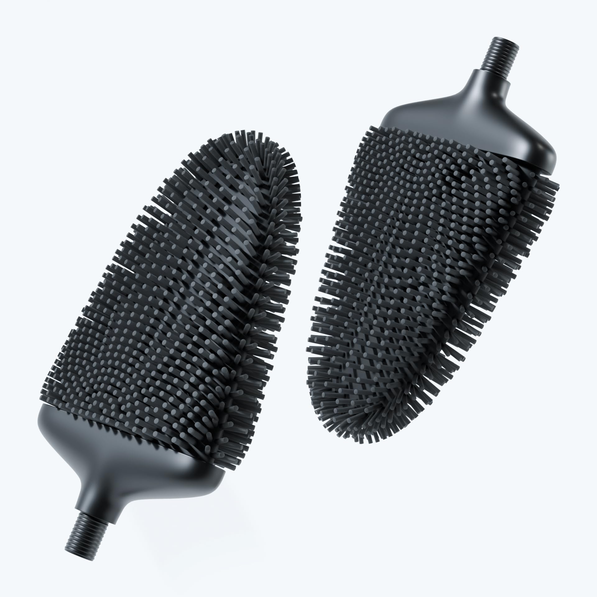 SAVEGA - Replacement Brush Head Slim - Premium Silicone Replacement Toilet Brush Set of 2 - Without Handle and Holder (Set of 2) Black