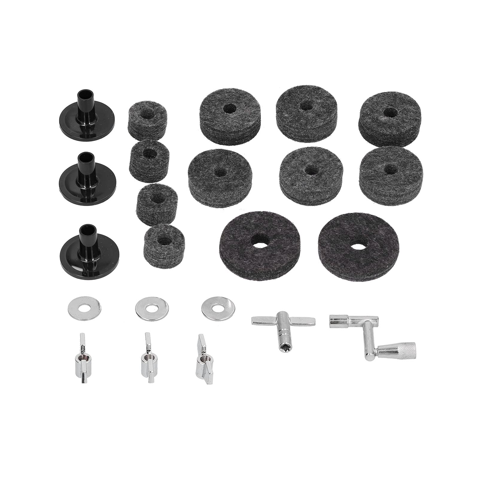 Schlagzeug-Set aus Filz, praktische Standardgröße Enthält 23-teilige Becken-Filz-Sets für Boom-Ständer für die meisten Schlagzeug-Sets