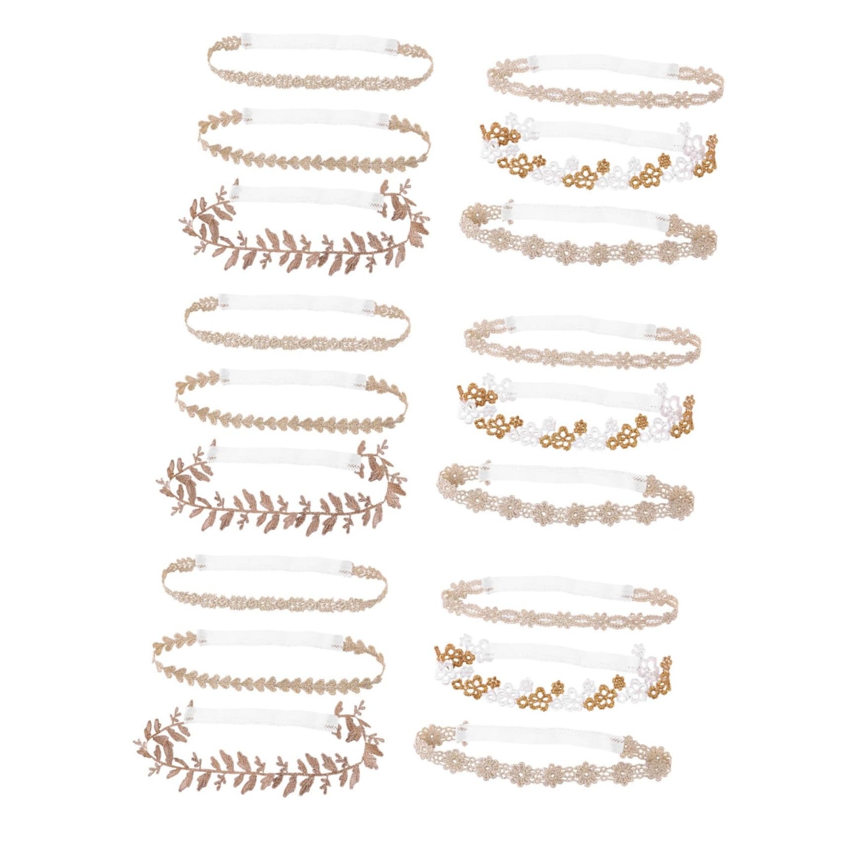 Housoutil 18piezas Para Accesorios De Cabello Encaje y Flores Adorable Para Bebés y Para Fotografía y