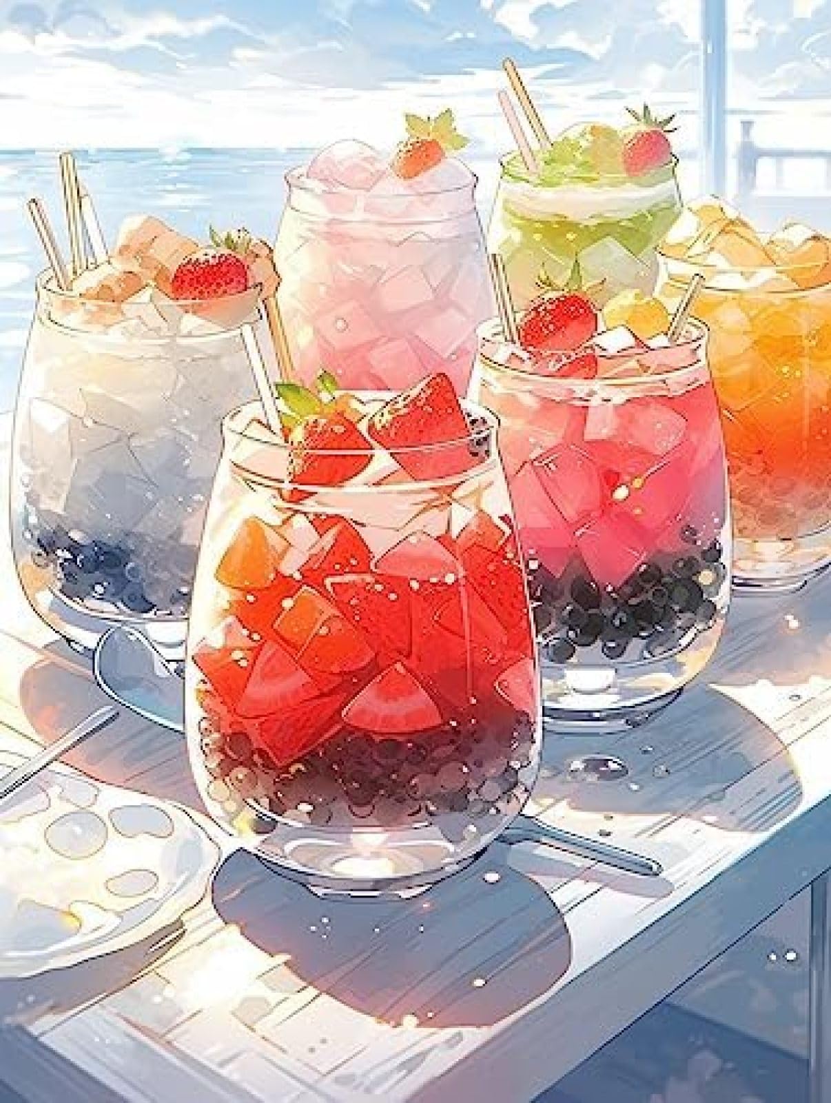 Eiialerm Kits De Point De Croix Pour Adultes Lune DIY De Broderie Estampillés Pour Kit,11CT Debutant Kits De Au Point De Croix Imprimés 40x50cm