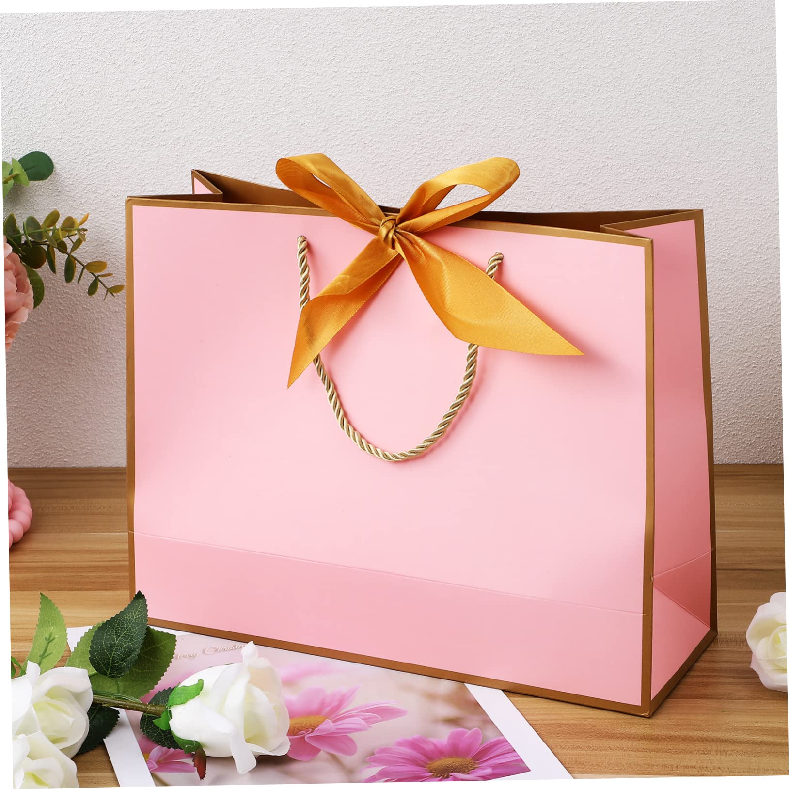 Ipetboom Geschenktüte und Schleifenband 30 Geburtstag aus Papier Einkaufstüten 10 Stück Aufbewahrungsbeutel Rosa Tasche für Party für Besondere Anlässe