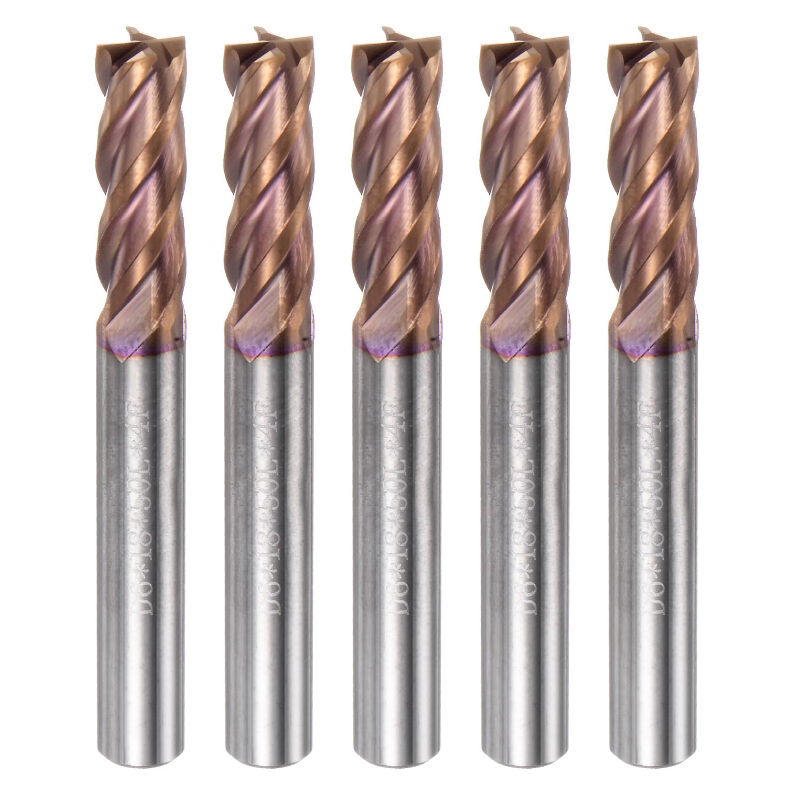 Sourcing Map Fraises Carrées 8mm Tige 100mm HRC55 Aluminium Cuivre