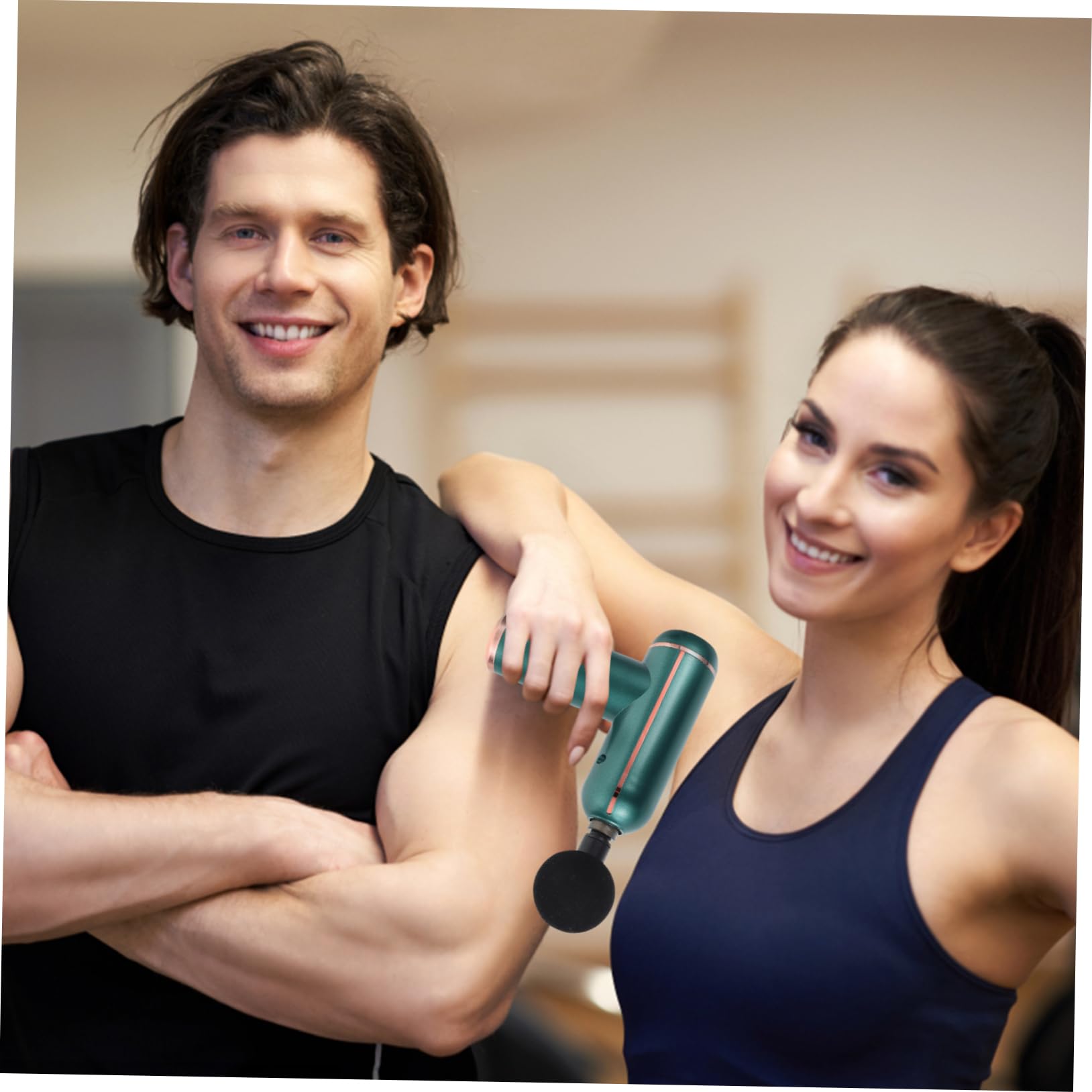 COLLBATH Massaggiatore Elettrico per Fascia Muscolare Strumento per Massaggio Muscolare Portatile Rilassa Muscoli e Promuove Circolazione Sanguigna Testine Massaggianti Frequenza