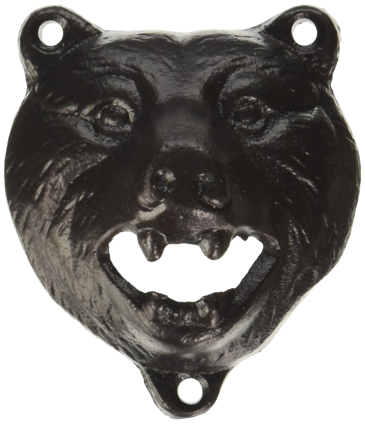 3" Brown-Black Cast Iron Bear Wall Mount Beer Bottle Opener Lodge/Cottage Decor