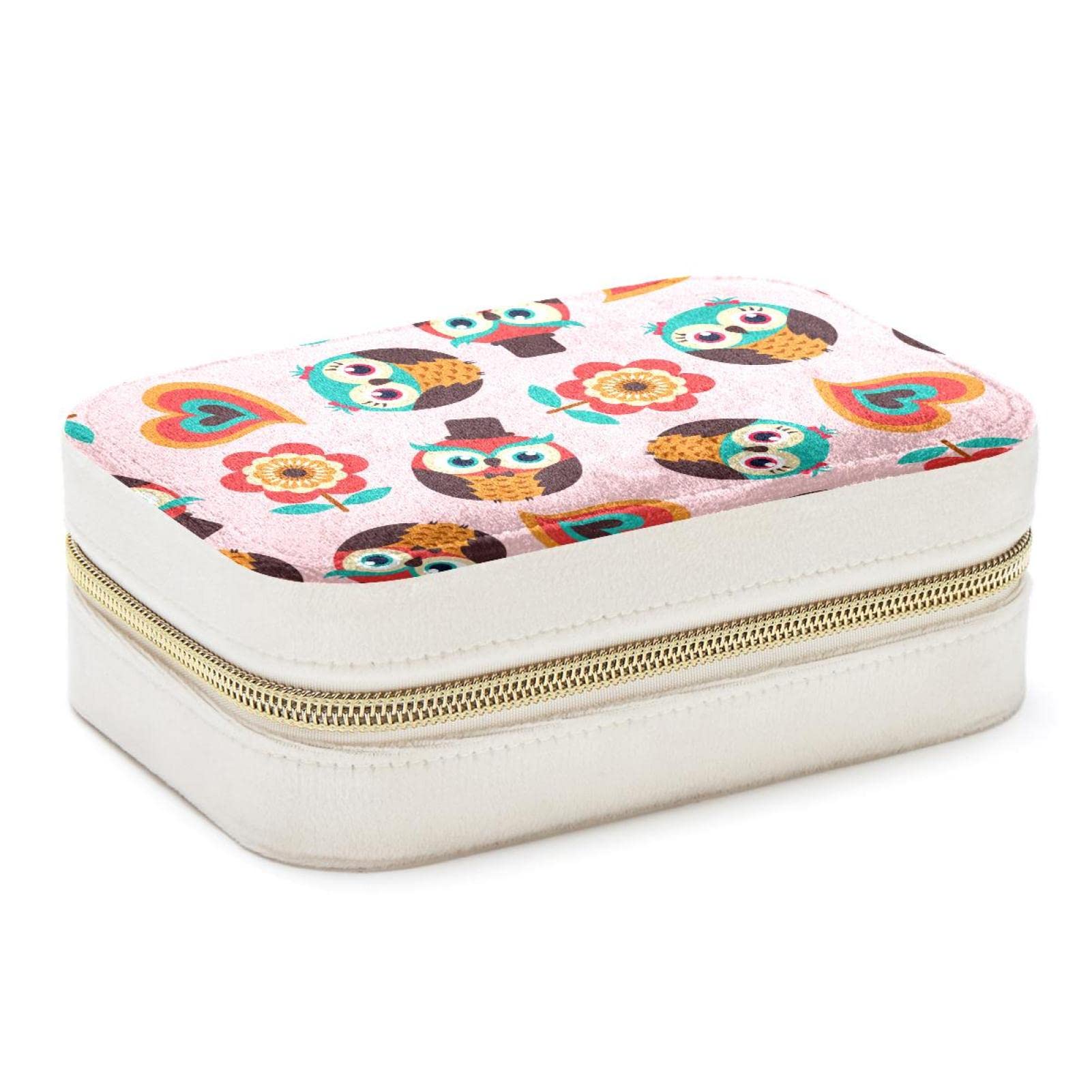Organisateur de bijoux de voyage hibou : boîte pour boucles et colliers