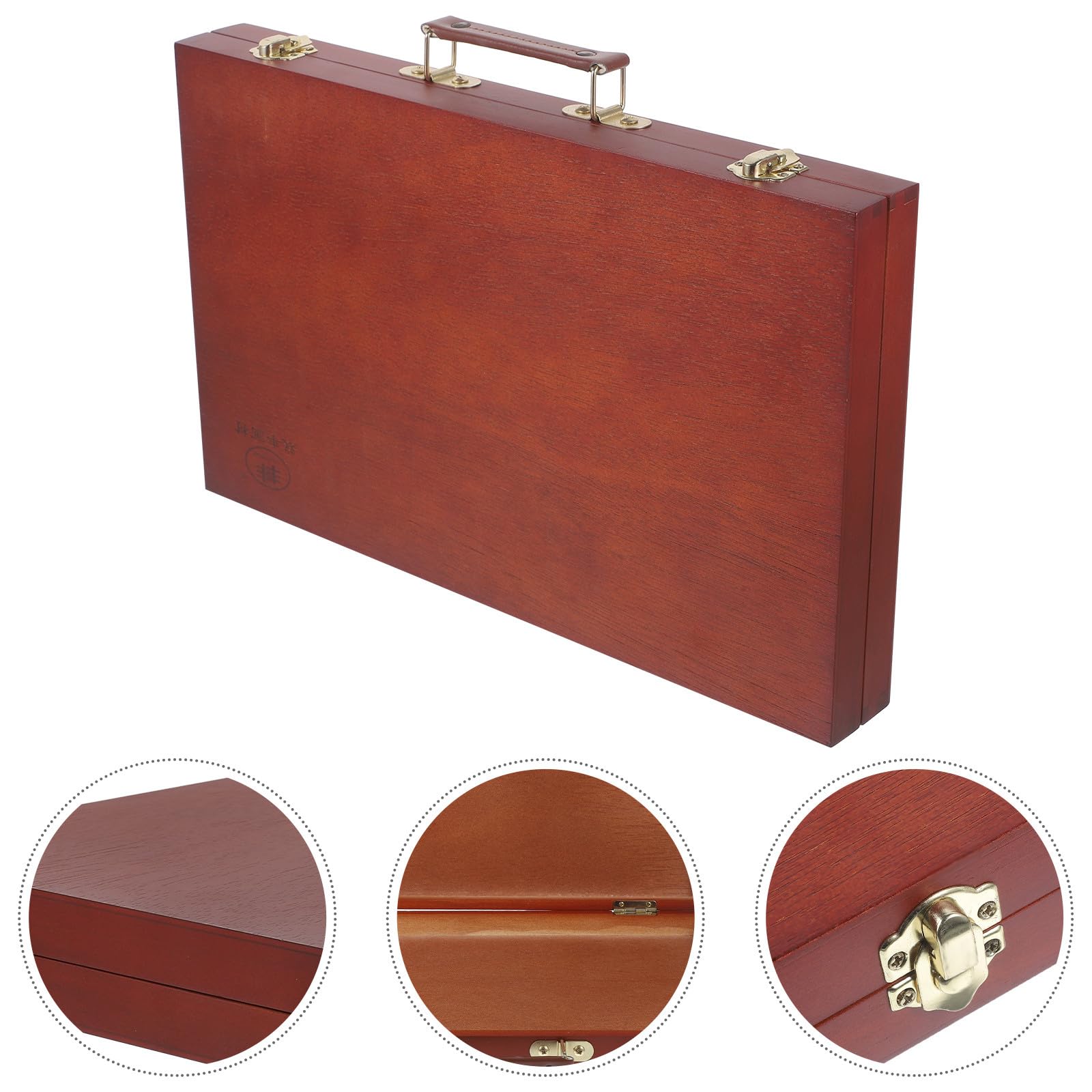 Boîte à Outils de Peinture Bois avec Poignée Confortable Rangement Compact et Compartiments Sécurisés pour Stylos Pigments et Accessoires Artistes