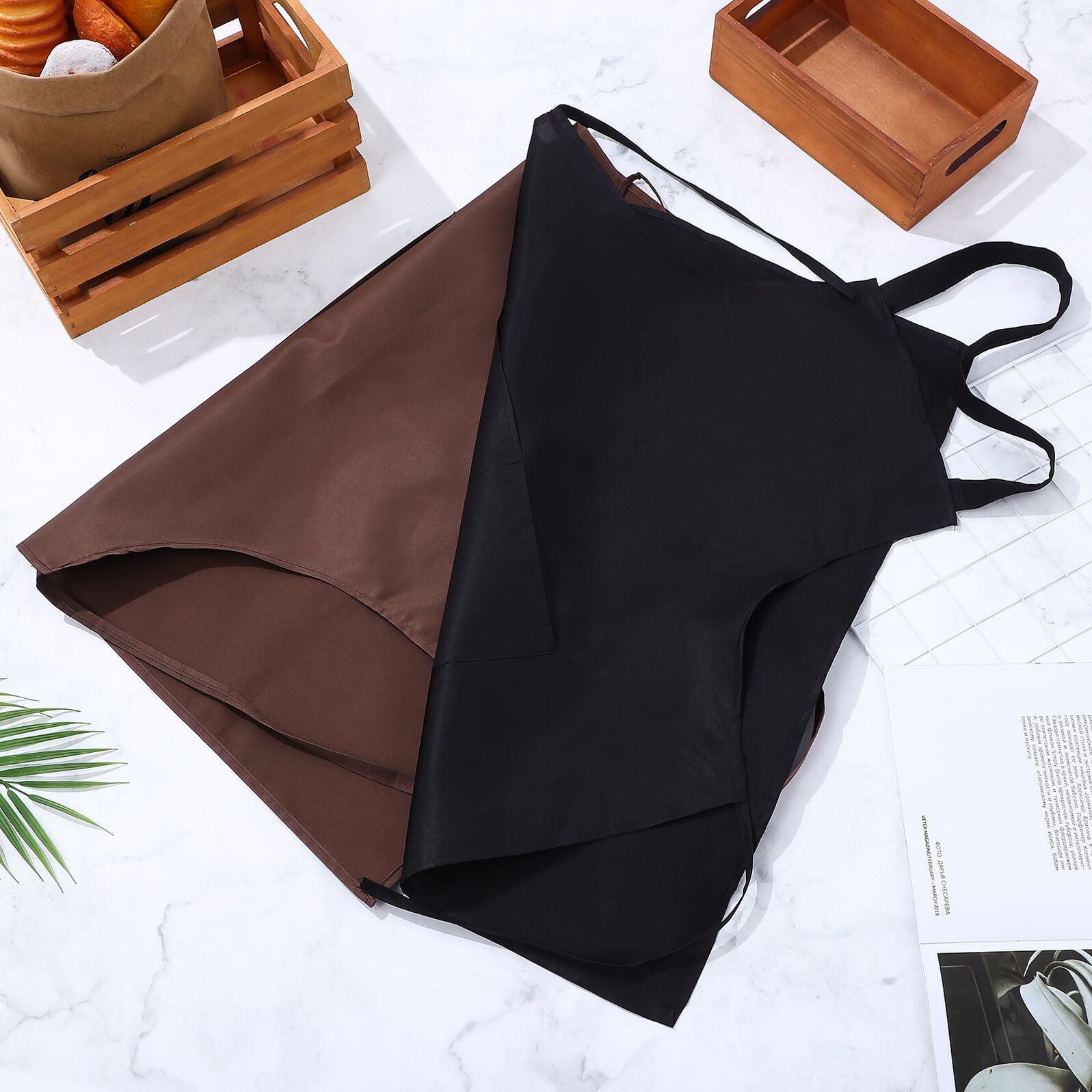 SHOWERORO 12 Piezas Delantales Unisex con Bolsillo Delantero Mandiles para Cocina y Pintura Diseño Colgante Resistente Protección para Ropa Cocina y Salón