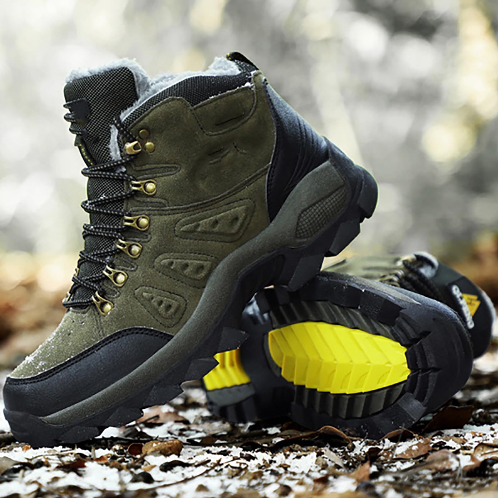 Wanderstiefel Herren Wasserdicht, Trekkingstiefel Leder Atmungsaktiv