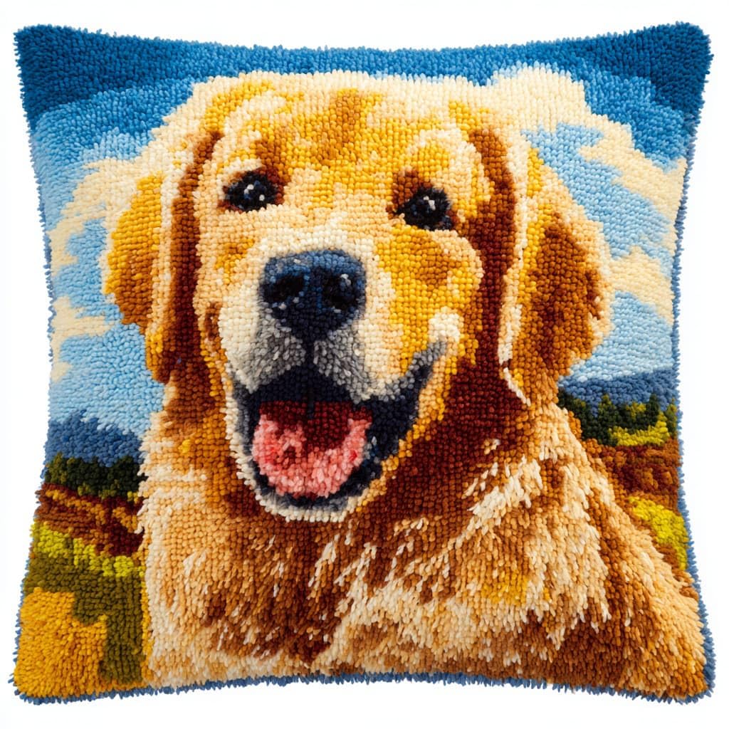 Henypt DIY Latch Hook Pillow Kits, Dog